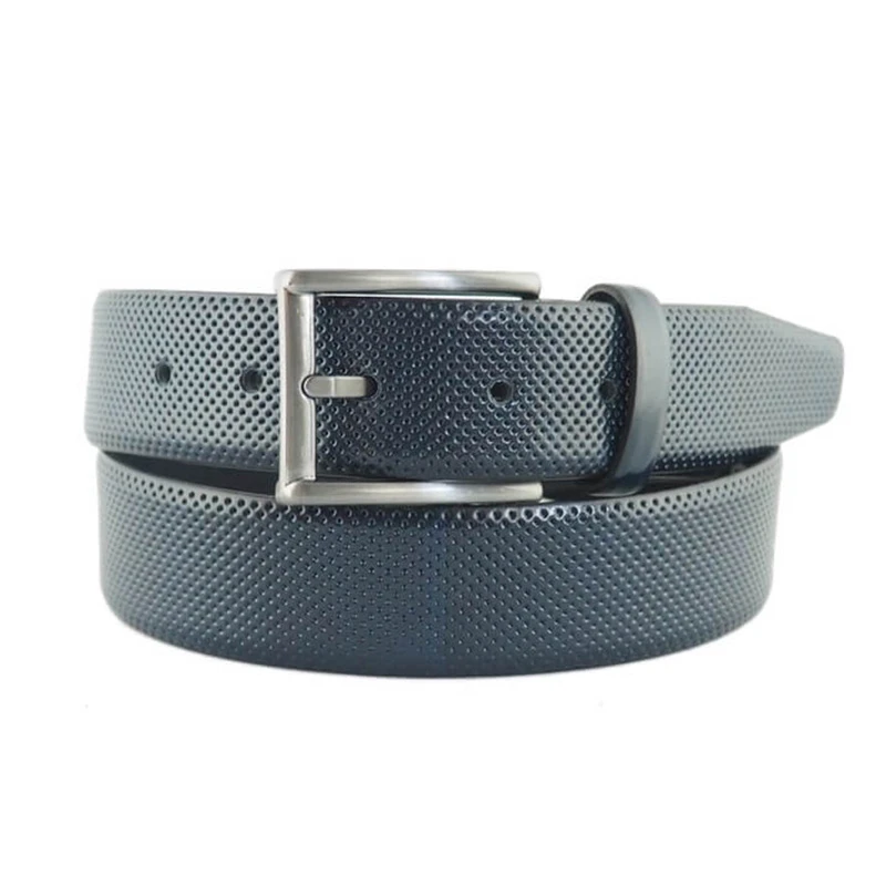 Klassieke Leren Riem | Perforatie Marine | www.pietkoopmans.nl