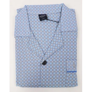 Robson Pyjama Jasje Flanel | Ijsblauw Print
