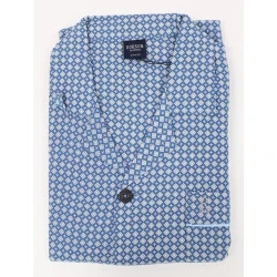 Robson Pyjama Jasje Flanel | Indigo Print
