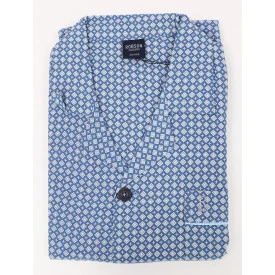 Robson Pyjama Jasje Flanel | Indigo Print