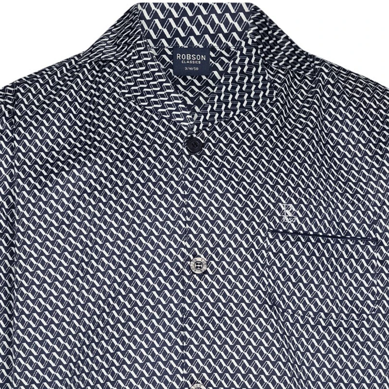 Robson Pyjama Satijn | Marine Chain | www.pietkoopmans.nl