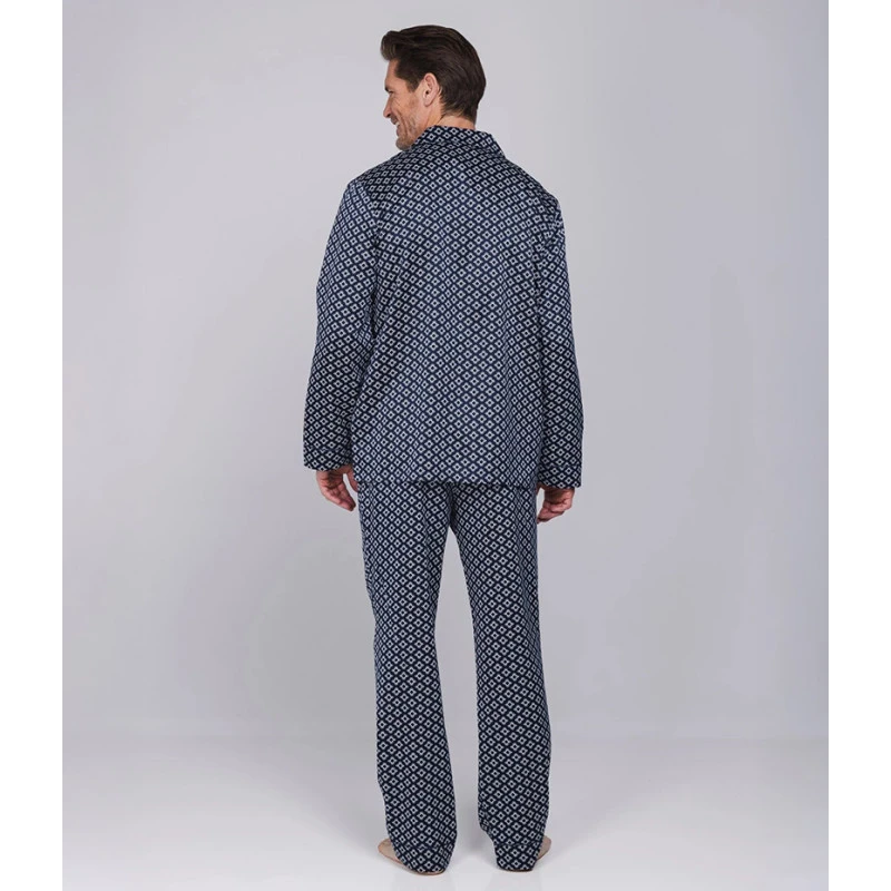 Robson Pyjama Satijn | Marine | www.pietkoopmans.nl