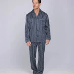 Robson Pyjama Satijn | Marine | www.pietkoopmans.nl