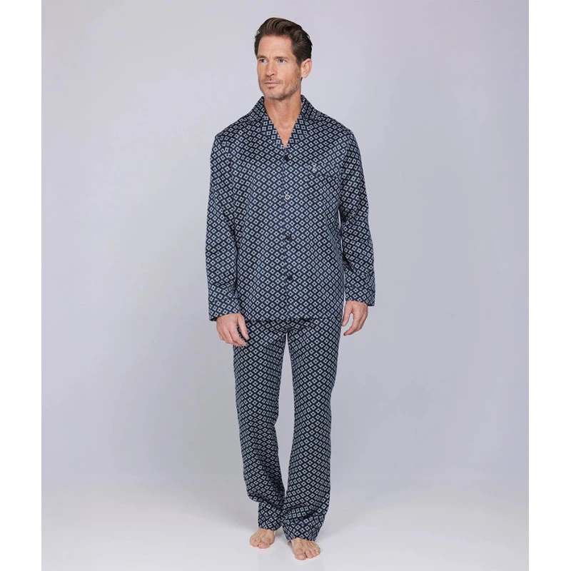 Robson Pyjama Satijn | Marine | www.pietkoopmans.nl