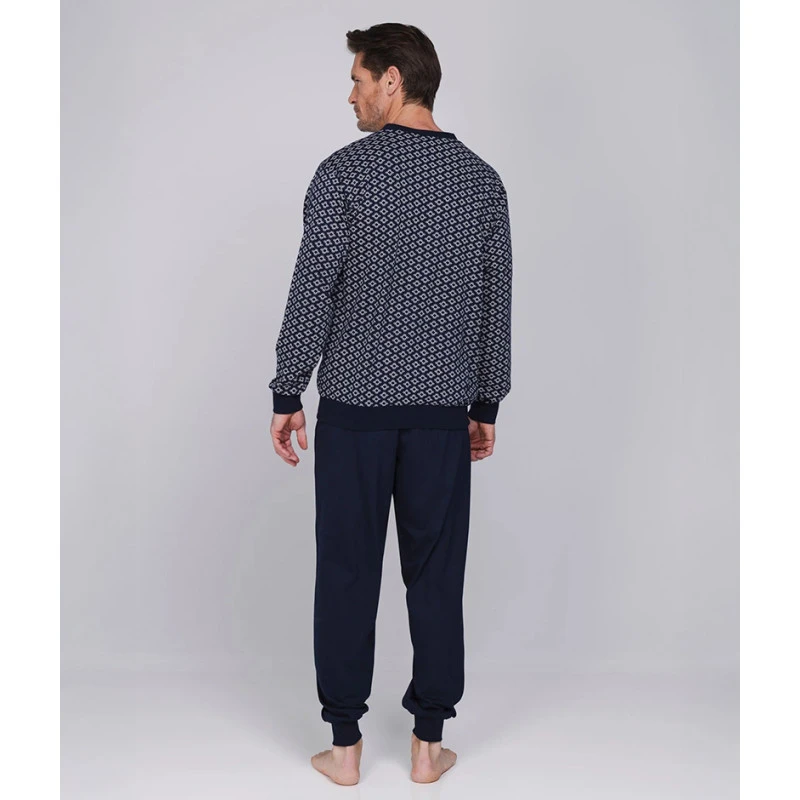 Robson Heren Pyjama Tricot | Wit Geprint | www.pietkoopmans.nl