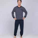Robson Heren Pyjama Tricot | Wit Geprint | www.pietkoopmans.nl