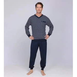 Robson Heren Pyjama Tricot | Wit Geprint
