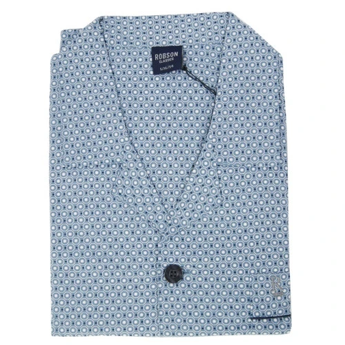 Robson Pyjama Jasje Poplin | Créme Stip | www.pietkoopmans.nl