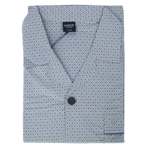 Robson Pyjama Jasje Poplin | Indigo Stip | www.pietkoopmans.nl
