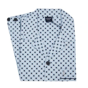 Robson Pyjama Knoop | Print Lichtblauw
