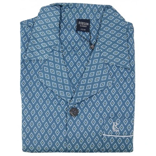 Robson Pyjama Jasje Flanel | Geel Gestipt | www.pietkoopmans.nl