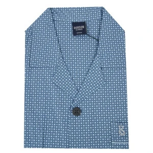 Robson Pyjama Jasje Poplin | Lichtblauw Print