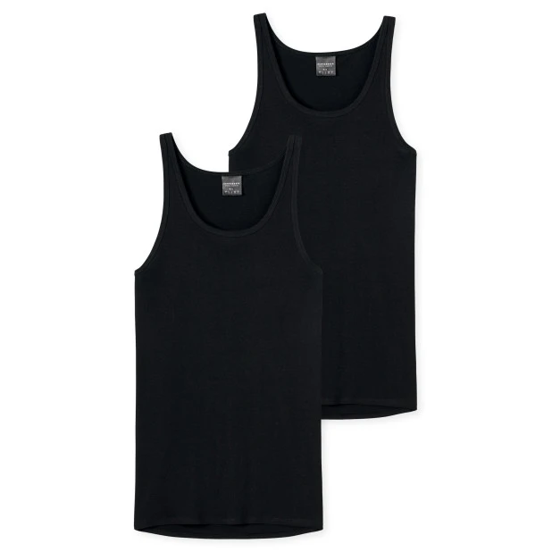 Schiesser Classic Feinripp Hemd | Zwart 2 - Pack | Piet Koopmans