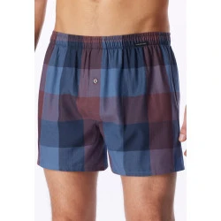 Schiesser Heren Boxershort | Bordeaux Navy Geruit