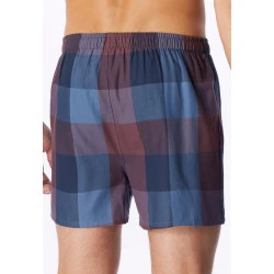 Schiesser Heren Boxershort | Bordeaux Navy Geruit