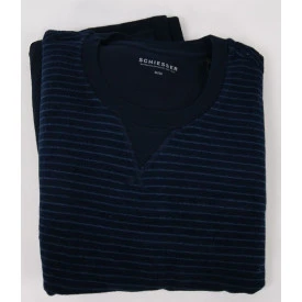 Schiesser Badstof Pyjama | Blauw Gestreept