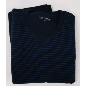 Schiesser Badstof Pyjama | Blauw Gestreept