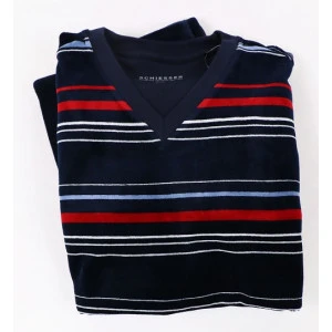 Schiesser Velourse Pyjama | Rood Gestreept