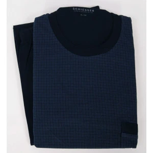 Schiesser Pyjama Tricot | Blauwe Ruit