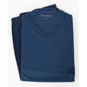 Schiesser Pyjama Tricot | Petrol Blauw