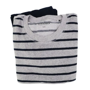 Schiesser Badstof pyjama | Grijs Streep
