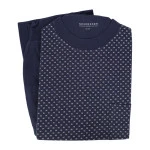 Lange Schiesser Pyjama Tricot | Donkerblauw Stip | www.pietkoopmans.nl