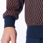 Schiesser Heren Jersey Pyjama | Marine Koper Print | www.pietkoopmans.nl