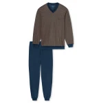 Lange Pyjama Schiesser Heren | Donkerblauw | www.pietkoopmans.nl