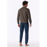 Lange Pyjama Schiesser Heren | Donkerblauw | www.pietkoopmans.nl