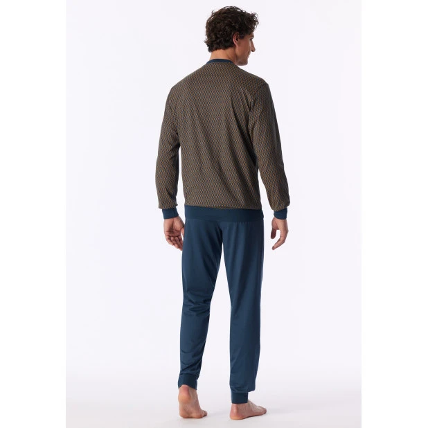 Lange Pyjama Schiesser Heren | Donkerblauw | www.pietkoopmans.nl