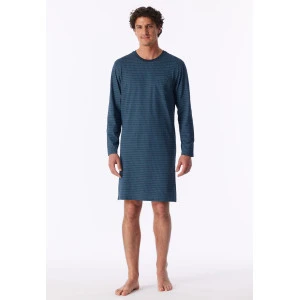 Schiesser Heren Nachthemd Lange Mouw | Donkerblauw