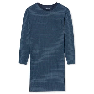 Schiesser Heren Nachthemd Lange Mouw | Donkerblauw