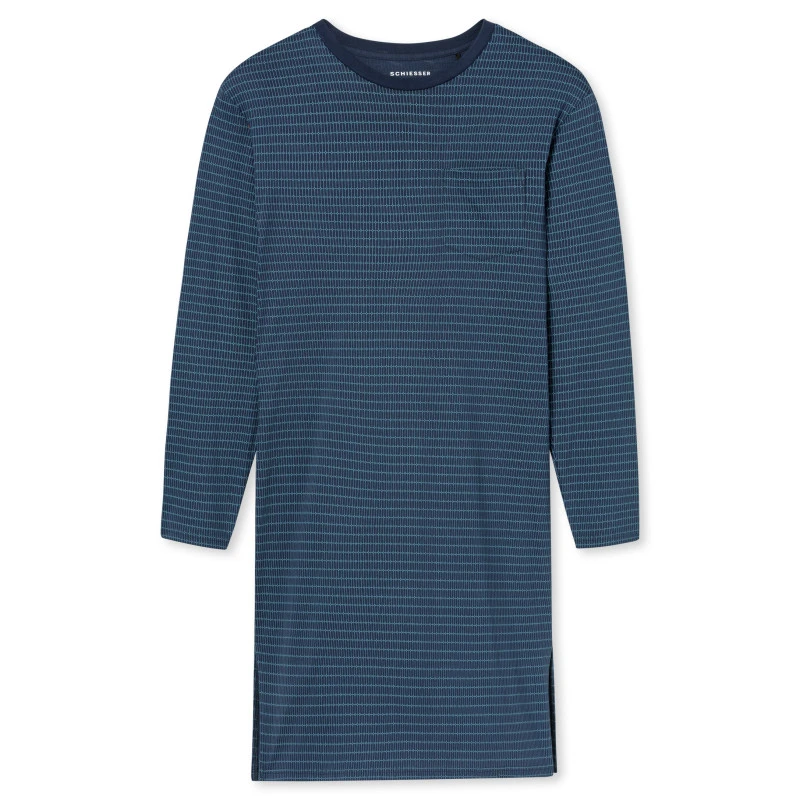 Schiesser Heren Nachthemd | Donkerblauw | www.pietkoopmans.nl