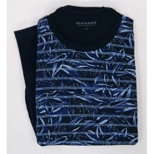 Schiesser Shortama | Blauw Bloemen Print