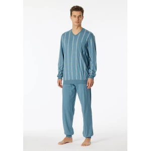 Lange Pyjama Schiesser Tricot | Indigo Ruit