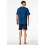 Schiesser Comfort Essentials korte heren pyjama blauw | Piet Koopmans