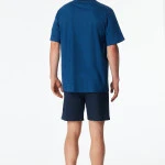 Schiesser Comfort Essentials korte heren pyjama blauw | Piet Koopmans