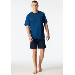 Schiesser Comfort Essentials korte heren pyjama blauw | Piet Koopmans