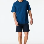 Schiesser Comfort Essentials korte heren pyjama blauw | Piet Koopmans