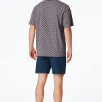 Schiesser Comfort Shortama | Rood Indigo Print | www.pietkoopmans.nl