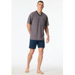Schiesser Comfort Shortama | Rood Indigo Print | www.pietkoopmans.nl