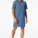 Schiesser Nachthemd Korte Mouw | Zomer Blauw Tinten