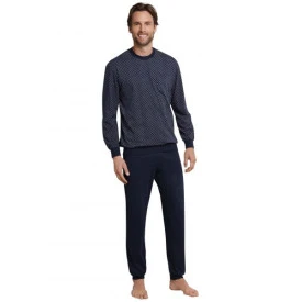 Schiesser Pyjama Tricot | Donkerblauw Stip