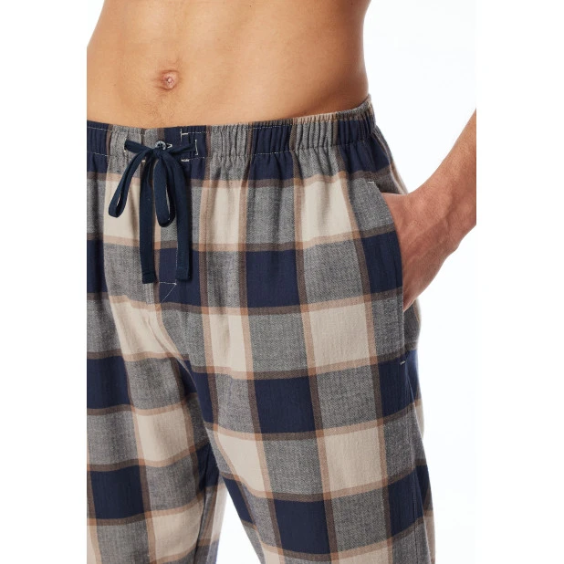 Schiesser Pyjama Flanel | Camel Ruit | www.pietkoopmans.nl