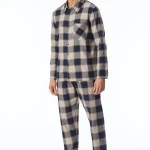 Schiesser Pyjama Flanel | Camel Ruit | www.pietkoopmans.nl