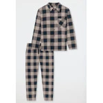 Schiesser Pyjama Flanel | Camel Ruit | www.pietkoopmans.nl