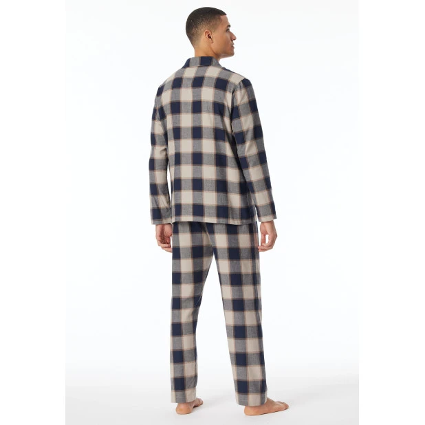 Schiesser Pyjama Flanel | Camel Ruit | www.pietkoopmans.nl