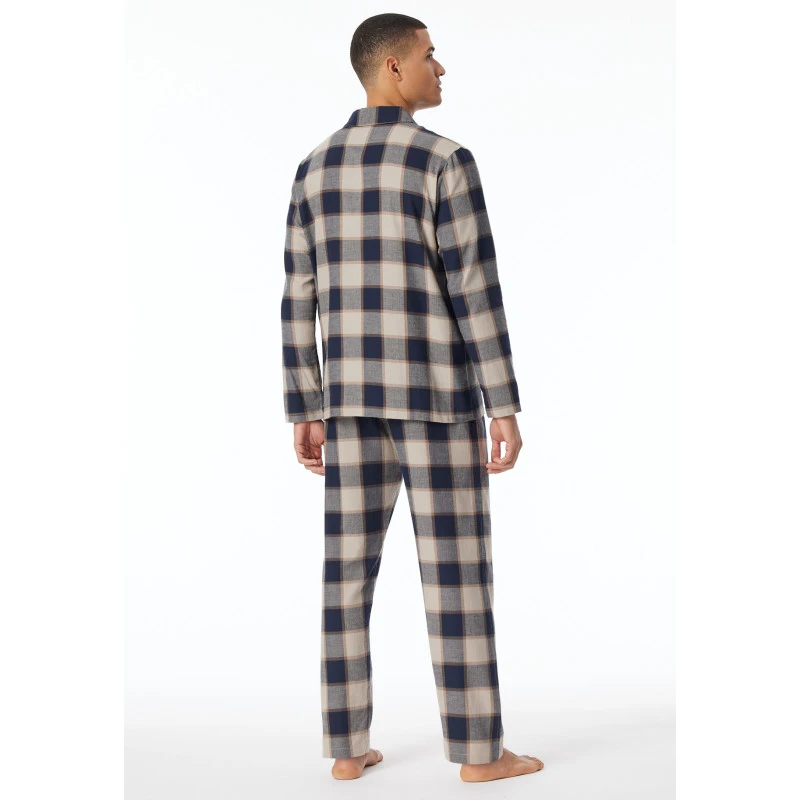 Schiesser Pyjama Flanel | Camel Ruit | www.pietkoopmans.nl