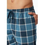 Schiesser Pyjama Flanel | Turquoise Ruit | www.pietkoopmans.nl