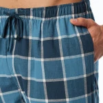 Schiesser Pyjama Flanel | Turquoise Ruit | www.pietkoopmans.nl